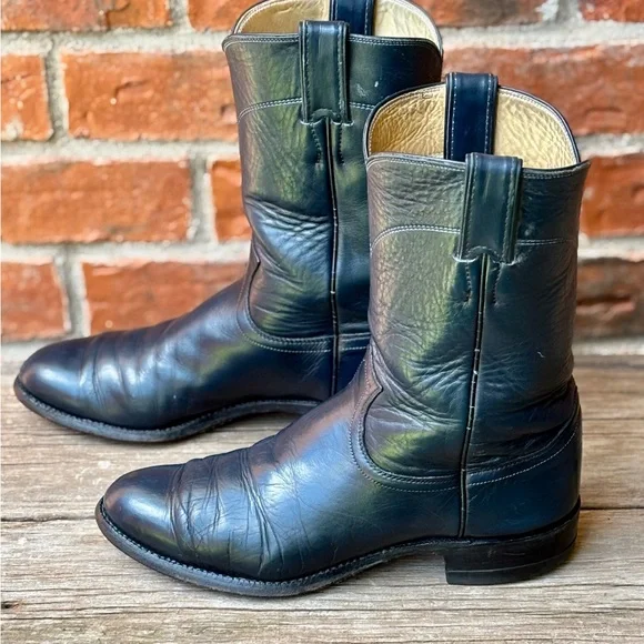 Justin 3024 Roper Navy Blue Western Cowboy Boots 80 - Picture 1 of 9